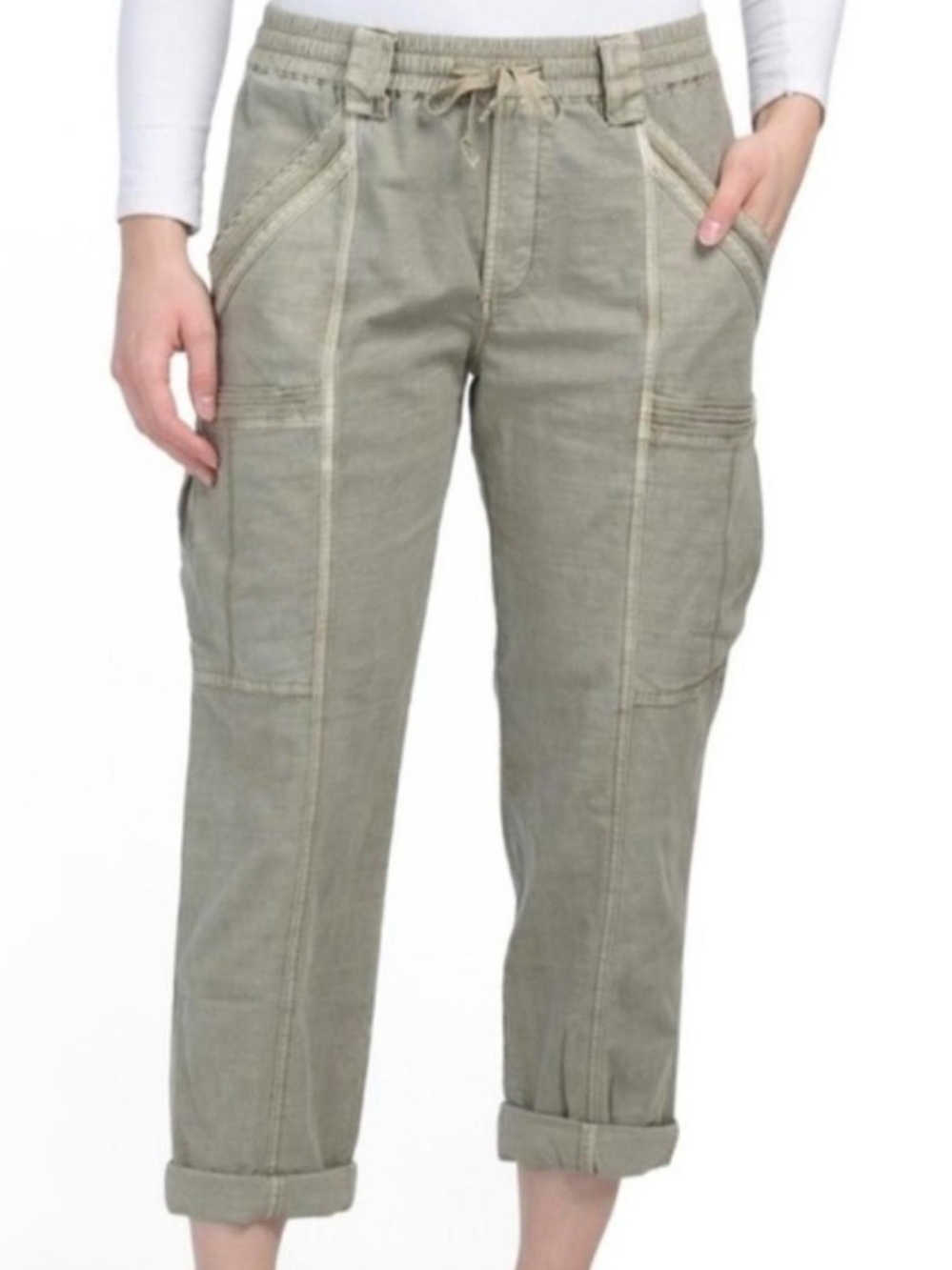 Anthropologie Olive-Toned Boyfriend Cargo Pants | 26 Petite